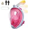 Riisoyu Maschera Integrale da Snorkeling Bambini, Unisex Maschera da Snorkeling 180°Visuale Panoramica Maschere da Immersione Anti-Appannamento Anti-Perdita per Bambino Adolescente