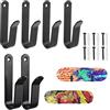 Bajiuxhfei 6 Pezzi Supporto da Parete per Snowboard, Appendiabiti da Parete per Snowboard, Snowboard Accessori Gancio Muro, Snowboard Wall Mount, Skateboard Espositore, per Skiboard, Longboard