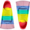 Xisnuient Pinne Corte da Nuoto in Silicone per Bambini e Adulti, Pinne Allenamento per Piscina, Snorkeling e Immersioni, per Principianti, Potenziamento Muscolare Gambe (Giallo Rosa,XX-S)