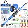 Axrye Canna da pesca telescopica per bambini, canna da pesca e mulinello, kit combinato per ragazzi e ragazze, con mulinello da pesca spincast, kit da pesca per principianti