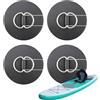 Genérico Anelli a D per tavola da paddle, toppa con gancio per canoa da 8 cm, accessorio in acciaio inox in PVC: set di 4 toppe robuste da 25 g per fissare l'attrezzatura in ca