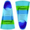 Xisnuient Pinne Corte da Nuoto in Silicone per Bambini e Adulti, Pinne Allenamento per Piscina, Snorkeling e Immersioni, per Principianti, Potenziamento Muscolare Gambe (Blu Verde,XX-S)