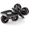 Chewtoyo Roller Road Drift Skates Piatto, Skateboard diviso portatile con bordo in lega di alluminio antiscivolo, staffa in acciaio, ruote in PU allargate, cuscinetti di qualità