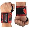 raigeki Fitness BUILD A POWERFUL BODY Wrist Wraps [Set di 2] Supporto forte, 45cm di lunghezza, (+ piani di allenamento) - Wrist Wraps for Fitness, Strength Training, Bodybuilding, Crossfit & Calisthenics - Wrist Wraps for Men and Women