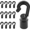 CHAOHAOKE Confezione da 12 ganci elastici aperti, terminali in plastica nera, adatti per corde elastiche di diametro 6,35 mm