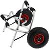 YUKOFE Carrello per Kayak Pieghevole a Doppia Gamba in Lega di Alluminio per Canoa con Pneumatici da 10 Pollici Telaio Robusto e Resistente per Il Trasporto di Canoa per Kayak Argento