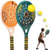 Xweptuy Set di Racchette da Tennis, Racchetta da Beach Tennis Impermeabile con Foro d'Aria, Racchette da Paddle 18, 1x8, 7 con Manico Antiscivolo, con Pallone da Spiaggia Elastico