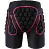 Chewtoyo Impact - Pantaloncini da snowboard con protezioni per uomo e donna, con imbottitura 3D, per snowboard e sci, colore: nero e rosa