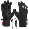 Genérico Guanti riscaldanti USB per uomo e donna, 3 livelli di temperatura, guanti impermeabili per touch screen con tasca, nylon e fodera in pile, taglie M/L/XL, escursionismo, ciclismo