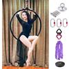 Generic Aerial Lyra Hoop Set, 80-100 cm Ferro Aerial Circus Puntelli con Attrezzatura Completa Rigging per Principianti e Professionisti, Nero