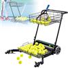 Generic Raccoglitore automatico di palline da tennis, contiene fino a 290 palline, attrezzatura per raccogliere facilmente campi da tennis, tramoggia e carrelli professionali, collezione efficiente