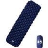 Ziaphsol Materassino gonfiabile blu navy, 190 x 58 x 6 cm, in nylon 40D con rivestimento in TPU, compatto 550 g, 1 persona, per campeggio, escursionismo, trekking e viaggi