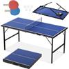 ACXIN Set di tavolo da ping pong pieghevole, in MDF, 12 mm, mini tavolo da ping pong con racchette in rete, palline, portatile, pieghevole, per interni ed esterni, per casa, ufficio, tempo libero