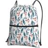 YYHHAOFA Zainetto da palestra con stampa floreale rosa e coulisse, leggero, impermeabile, con tasca, per viaggi, sport, yoga