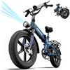 URLIFE Bici Elettrica Pieghevole 20 x 4.0 Fat Tire, Bicicletta Elettrica per Adulti con Doppia Sospensione e Cambio 7 Velocità, Batteria Estraibile 48V 13Ah, E-bike per Città e Montagna