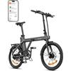 ENGWE P20 Bicicletta Elettrica Pieghevole | Batteria Rimovibile | 36V 9.6Ah per 100km | Motore 250W | Sensore di Coppia | Freno a Olio | E-bike da 18.5kg | Commuter Urbano Viaggio (Nero)