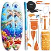 ATAA Tavola SUP gonfiabile 305 cm Premium Full Print Kayak 2 Remos Kit Ocean (tartaruga)