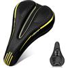MSDADA Coprisella Bici in Gel, Coprisella Cyclette Imbottito, Cuscino Sedile Bici per Biciclette da Strada, Cyclette, City bike, Mountain Bike(Giallo)