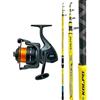 Kolpo combo pesca surfcasting con canna da pesca telescopica 180 gr + mulinello nanga con filo