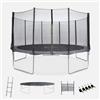 sweeek Trampoline 460cm Gris avec Filet de Protection, échelle, bâche, Filet pour Chaussures, Kit d'ancrage - Neptune XXL - Trampoline de Jardin 460 cm 4m | Qualité PRO.|Normes EU.