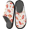 Reiacy Pantofole da casa con motivo rugby rosso fuoco, per donne e uomini, antiscivolo, per interni ed esterni, calde pantofole da casa, Modello Rugby Rosso Fuoco Modello, 10.5/11 UK, moderno