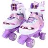 Snnozy Pattini A Rotelle, Pattini Quad Regolabili, 4 Misure, Ruote Regolabili e Illuminate, A Rotelle per Ragazze e Ragazzi, Design Arcobaleno, in 4 Misu (M)