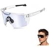 Generic Occhiali di sicurezza fotocromatici polarizzati UV400, occhiali da sole da corsa fotocromatici, resistenti agli urti, per sport all'aria aperta e lavoro, perfetti per ogni inseguimento (blu)