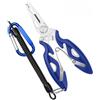 Serenophile Pinze da pesca in acciaio inox con lenza, strumento multiuso per acqua salata e acqua dolce, chiusura di sicurezza per naso a portata profonda, 125 mm (blu)