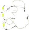Allthingstore Impianto da pesca a tre ganci in acciaio ad alto tenore di carbonio anti intoppo per pesca alla carpa d'acqua dolce e salata con sistema di connessione rapida, colore giallo, lunghezza 77 cm (10#n)