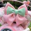 ARMYJY Accessori per casco da bicicletta, nastro decorativo con fiocco per snowboard e moto, cappello rigido - vivace per stile bicolore, facile da installare (rosa + verde)