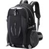 Generisch Zaino da escursionismo da uomo, 40 l, zaino da campeggio, impermeabile, attrezzatura riflettente, per uomo e donna, per attività all'aperto, viaggi, sport, pesca, ciclismo, trekking, Nero