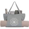 Glewi Borsa in tela per tappetino da yoga, grande capacità, per palestra, pilates, con scomparto bagnato (grigio)