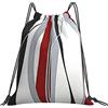 Generic Personalizzato Borsa Coulisse Vertical Wave Stripe Design Red Black White And Gray Borsa Palestra Scuola Fashion Zaino Scuola per Spiaggia Viaggi Adulto 36X42Cm
