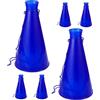 INOOMP Corni da Festa Calcio 6 Pezzi in Plastico Blu per Festa Estiva Decor Megafoni Portatili per Eventi Sportivi e Concerti Divertenti