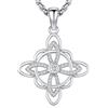 Odinstone Collana Nodo della Strega Argento 925 Nodo Celtico Pendente Triquetra Trinità Collane Wicca Amuleto Gioielli Witchy Pendenti Protezione Uomini Donne