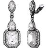 Clearine Orecchini matrimonio Sposa Clip On per Donne Cristallo Taglio smeraldo Infinito figura 8 Lampadario pendenti Champagne Oro-fondo