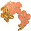 Hernin Bracciali rigidi in oro da donna, bracciale a forma di fiore, bracciale rigido in oro, bracciali rigidi larghi e aperti in oro, gioielli di tendenza per donne e ragazze (Arancione)