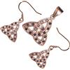 GWG Jewellery Parure Placcata Oro Rosa 18K Collana con Pendente e Orecchini Ciondolo Nodo Trinity Impreziosito da Pietre Blu Zaffiro in Confezione Regalo per Donne
