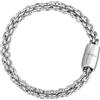 Breil, Collezione Magnetica, Bracciale Small Breeze, con Catena Intrecciata in Acciaio Lucido Specchiato, Pratica Chiusura con Magnete, Misura 19 Cm, Colore Silver