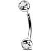 OUFER 14G Titanio G23 Piercing Ombelico Filettato Interno Cerchio per Ombelico Lungo Zircone Cubico Brillantino Argento Corto Belly Button Ring da Donna 8/10/12/14 mm