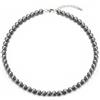 Aleasha Collana di perle nere grigie per uomo e donna, 4 mm, 6 mm, 8 mm, 45,7 cm, 50,8 cm, rotondo, con perle finte, 18inches, Perla, Perla sintetica