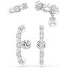 Swarovski Orecchino ear cuff Matrix, Set (3), Crystal Pearl, Teneratura rotonda, Bianco, Bagno rodio, One Size, Cristallo, Zirconia cubica