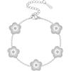 Fimhut Bracciale placcato oro 18 carati con tocco italiano, braccialetto della fortuna, non sbiadisce, carino e squisito, gioiello alla moda con fiore portafortuna, regalo da donna, Bronzo, Senza