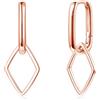 Glintara Orecchini a cerchio per donne e ragazze, orecchini Huggie in argento Sterling 925 con ciondolo geometrico a forma di cuore a stella, orecchini a cerchio in argento con zirconia cubica