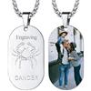 FaithHeart Collana Segno zodiacale Personalizzato con Nome Foto Targhetta Militare/Ciondolo Medaglione Zodiaco Acciaio Inossidabile/Oro/Nero Catena Regolabile Idea Regalo Gioielli per Uomo Donna