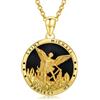 Vadmans Saint Michael Collana in Oro Argento Sterling Ciondolo di San Michele Gioielli in Onice Regali per Donne E uomini
