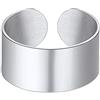 Richsteel Anelli per pollice per donna Anello a fascia larga 10mm con superficie liscia Anello da dito aperto regolabile per taglia USA 6-12 (taglia EU L1/2-Y) Gioielli per ragazze Anello con polsino semplice