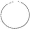 ASDULL Bracciali a corda in argento Sterling 925 da 2/3/5 mm argento/oro placcato braccialetti per donne braccialetto a catena a corda per uomo 16,5-22,9 cm, 9, Argento Sterling Argento, Non pietra