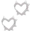 Hanary Orecchini a forma di cuore, huggie cerchio, orecchini gotici, orecchini punk, orecchini emo grunge, orecchini Y2k, regalo di Natale per le donne, Small, Acciaio inossidabile, Nessuna pietra