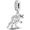 FASHIONS FOREVER HOUSE OF PREMIUM FASHIO Ciondolo a forma di dinosauro in argento Sterling 925 massiccio (vari stili), con zirconia cubica, per braccialetti o collane Pandora, per compleanno, San Valentino, Natale, confezione regalo, One